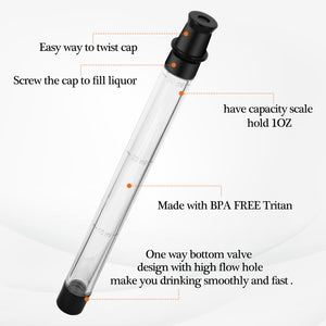 LongPartner  Portable take shots tube straw Shot Holder for Drinks Chasers 1OZ Black